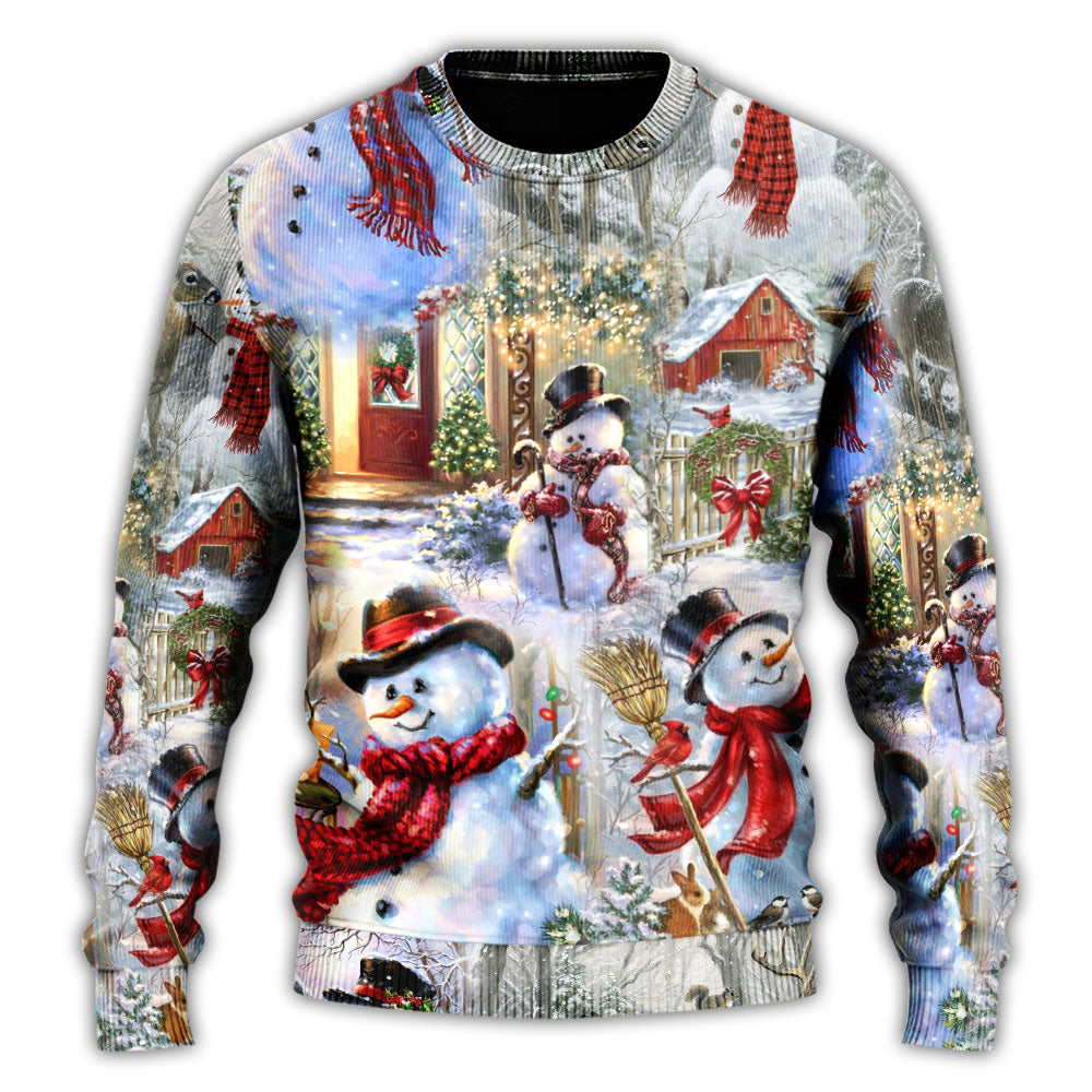 Christmas Snowman Merry Xmas Sweater For Family Gatherings Winter Travel And Everyday Seasonal Comfort