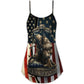 Honoring Our Heroes Tribute V-Neck Sleeveless Cami Dress For Beach Trips Parties And Relaxed Warm Weather Style