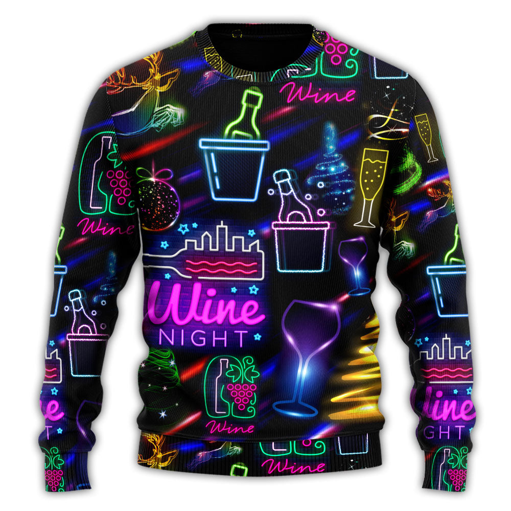 Christmas Wine Neon Sweater For Family Gatherings Winter Travel And Everyday Seasonal Comfort