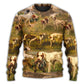 Hunting Dog And Duck Sweater For Playful Everyday Outfits Travel And Comfortable Daily Wear