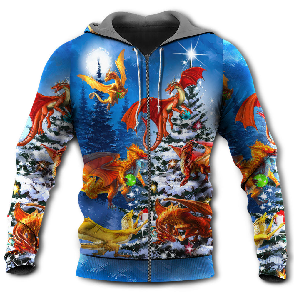 Christmas Dragon Family Love Light Hoodie For Festive Family Moments Winter Wear And Holiday Gift Ideas