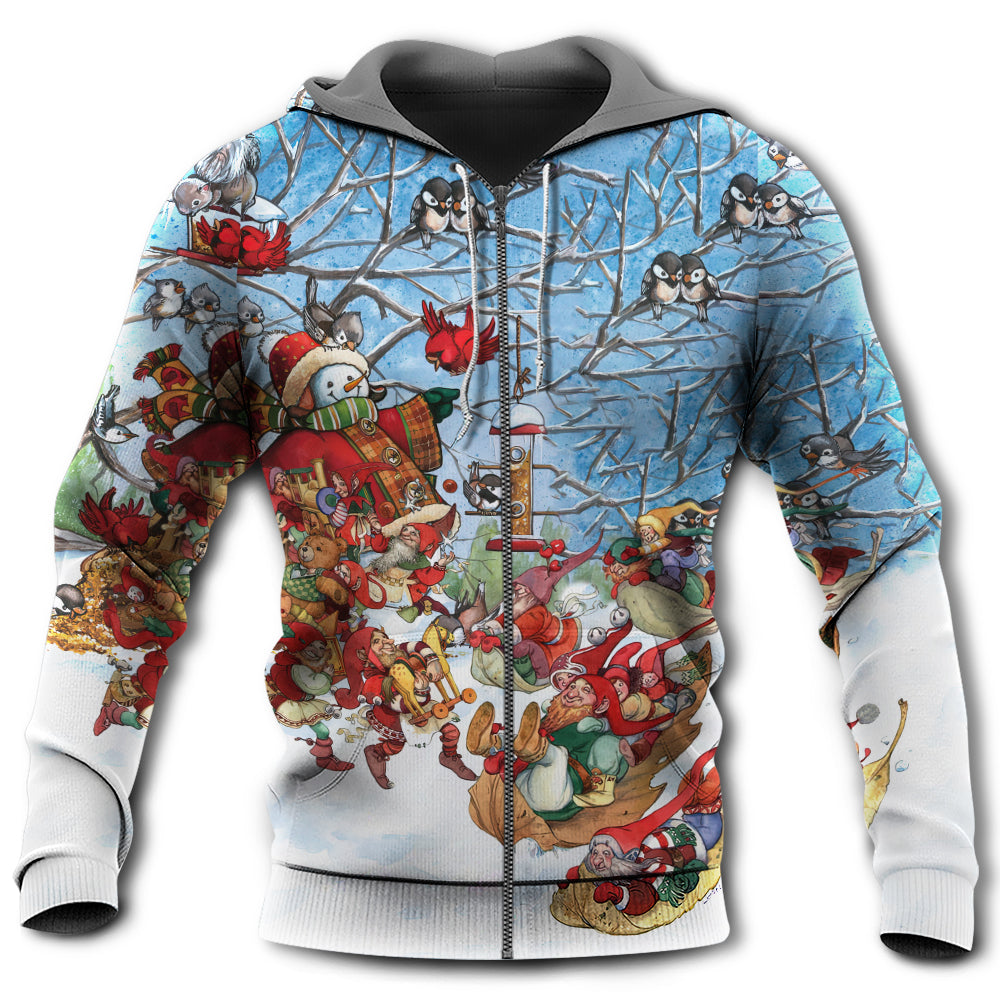 Christmas Gnome Playing Winter Holiday Hoodie For Christmas Events Holiday Travel And Comfortable Casual Outfits