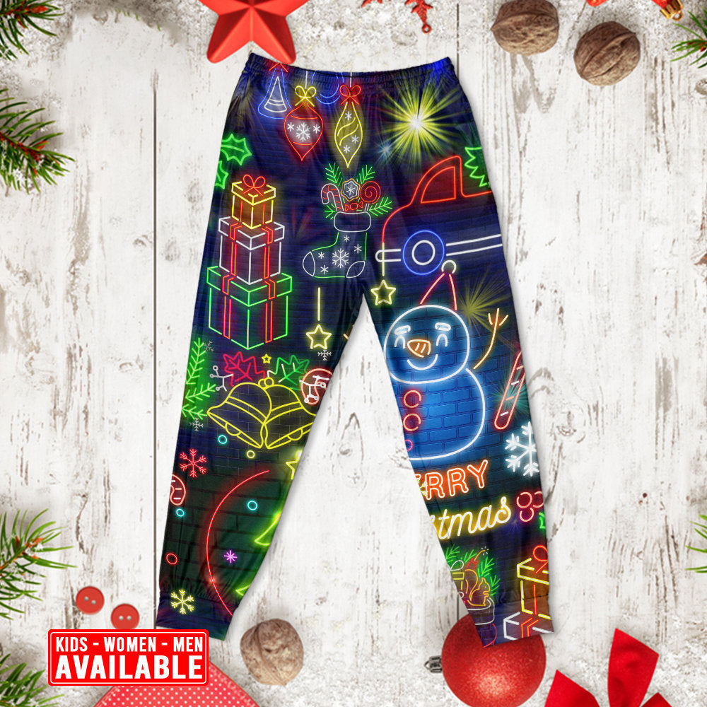 Bright Neon Christmas Lights Long Sleeve Pajamas Set For Christmas Mornings And Relaxed Lounging