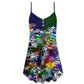Fishing Lover Christmas Joy V-Neck Sleeveless Cami Dress For Festivals Travel And Relaxed Casual Summer Wear
