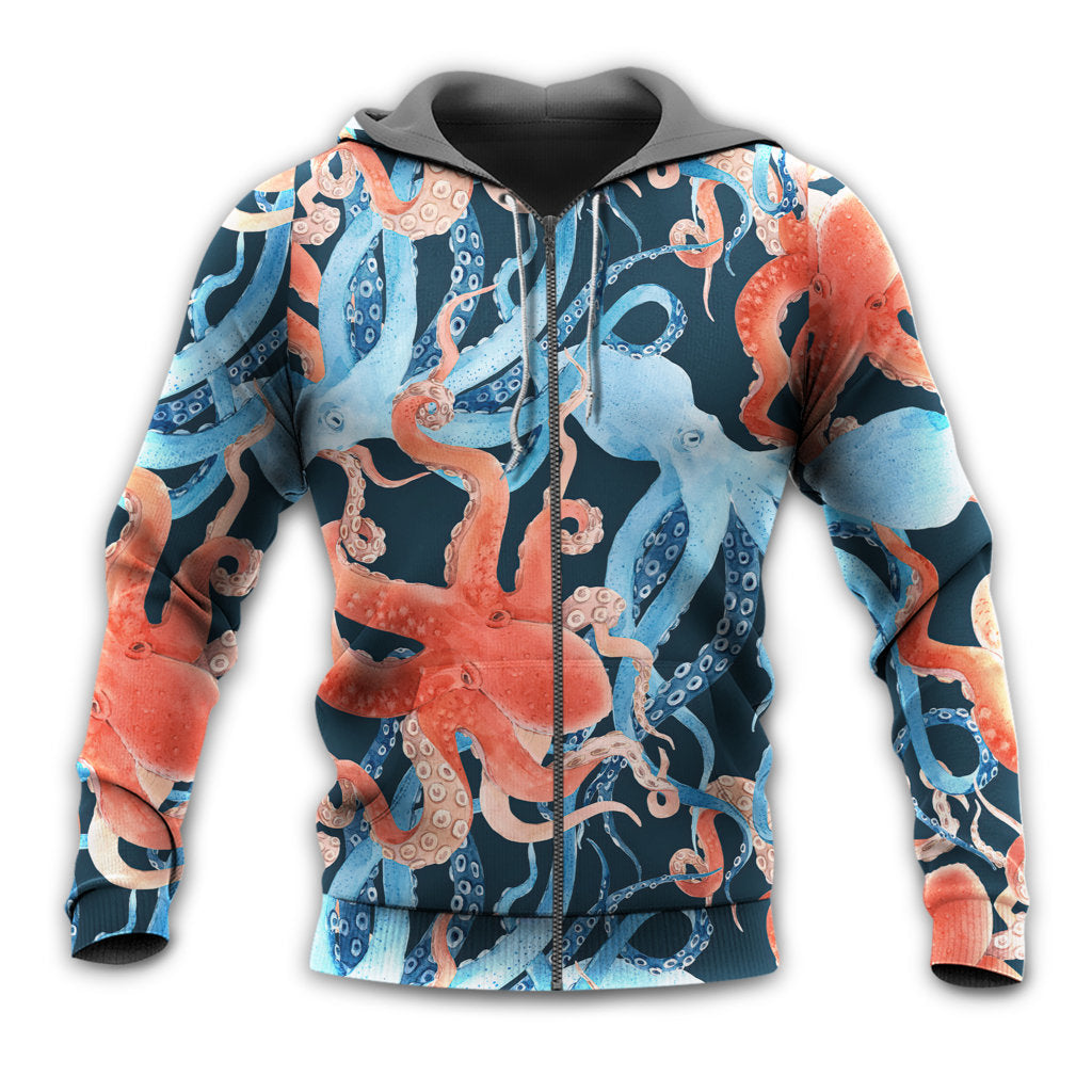 Colorful Octopus Ocean Life Hoodie For Seaside Adventures Daily Style And Comfortable Outfits