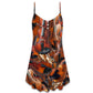 Violin Instrument Lover Quote V-Neck Sleeveless Cami Dress For Music Lovers Travel And Expressive Summer Fashion