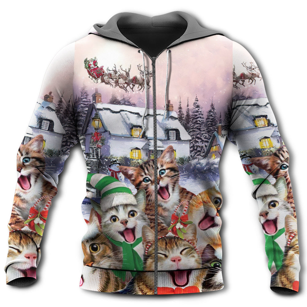 Christmas Cat Only One Need Hoodie For Winter Streetwear Christmas Travel And Seasonal Home Gatherings