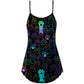 Cute Little Cat Paw Print V-Neck Sleeveless Cami Dress For Summer Vacations Festivals And Playful Casual Styling
