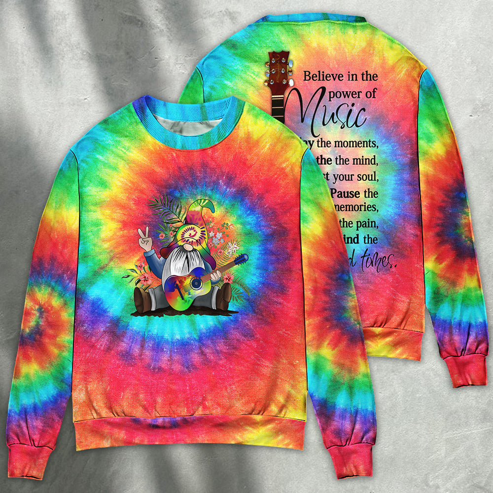 Hippie Power Of Music Gnome Sweater For Creative Spirits Travel Parties And Comfortable Casual Wear