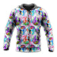 Guitar Color Mix Artistic Hoodie For Musicians Outdoor Activities And Creative Gift Ideas