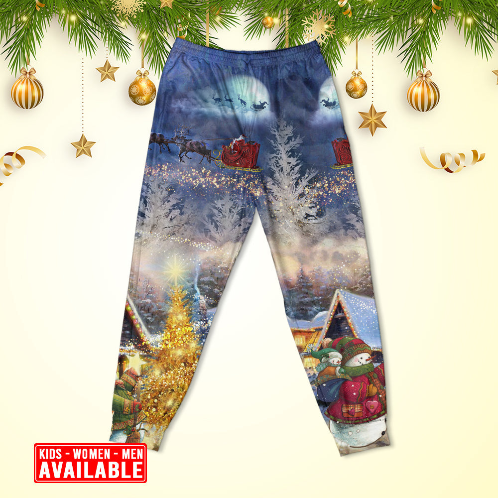 Santa Reindeer Snowman Family Holiday Long Sleeve Pajamas Set For Festive Sleepovers And Family Photos