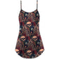 Christmas Tattoo Skull Amazing V-Neck Sleeveless Cami Dress For Festive Events And Casual Summer Styling