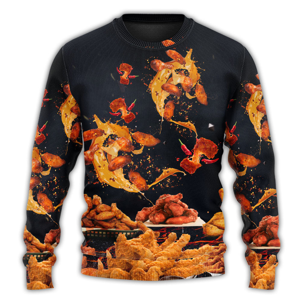 Chicken Wings Fast Food Delicious Sweater For Weekend Outings Parties And Thoughtful Gift Giving