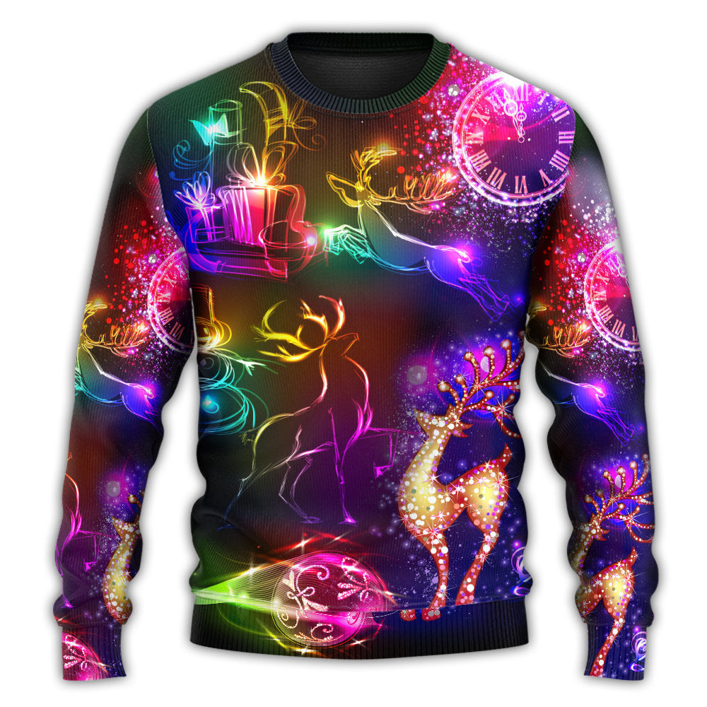 Christmas Reindeer Neon Light Sweater For Seasonal Parties Cozy Gatherings And Thoughtful Holiday Gifts