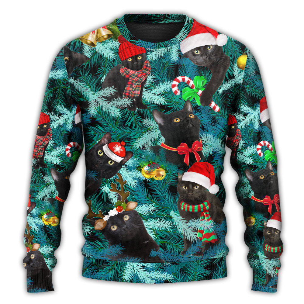 Christmas Black Cat Jolly Holiday Sweater For Seasonal Parties Cozy Gatherings And Thoughtful Holiday Gifts