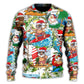 Christmas Santa Aloha Beach Vibe Sweater For Winter Parties Seasonal Adventures And Relaxed Everyday Styling