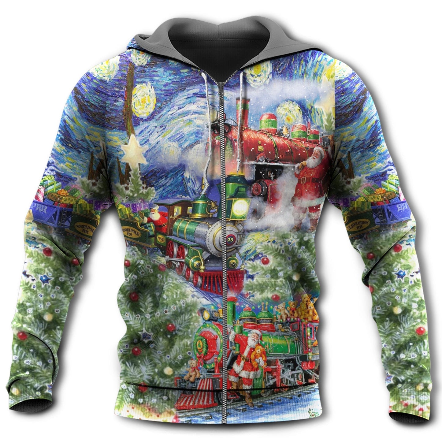 Christmas Gift Train Winter Wharf Hoodie For Holiday Gatherings Winter Travel And Seasonal Gifting