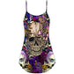 Skull Mushroom Psychedelic Magic V-Neck Sleeveless Cami Dress For Summer Events And Comfortable Everyday Style