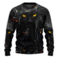 Halloween Black Cat In The Dark Sweater For Bold Streetwear Travel And Relaxed Everyday Styling