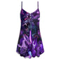 Dark Purple Dragon Lightning V-Neck Sleeveless Cami Dress For Beach Trips Parties And Relaxed Warm Weather Style