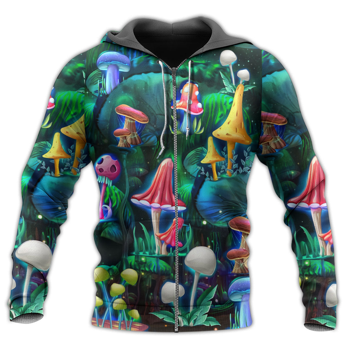 Hippie Neon Mushroom Galaxy Hoodie For Relaxed Streetwear Outdoor Gatherings And Travel