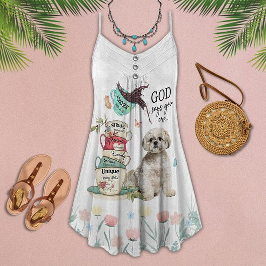 Dogs God Say You Are Faith Limited – Women's Summer Sleeveless V-Neck Camisole Dress