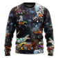 Halloween Skeleton Dinosaur Monster Truck Sweater For Art Lovers Holidays Parties And Comfortable Wear