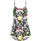 Christmas Meowy Cat Lover V-Neck Sleeveless Cami Dress For Festive Gatherings Travel And Casual Holiday Styling