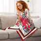 Cardinal Red Truck Christmas Flannel Blanket For Cozy Bedroom Sofa Decor