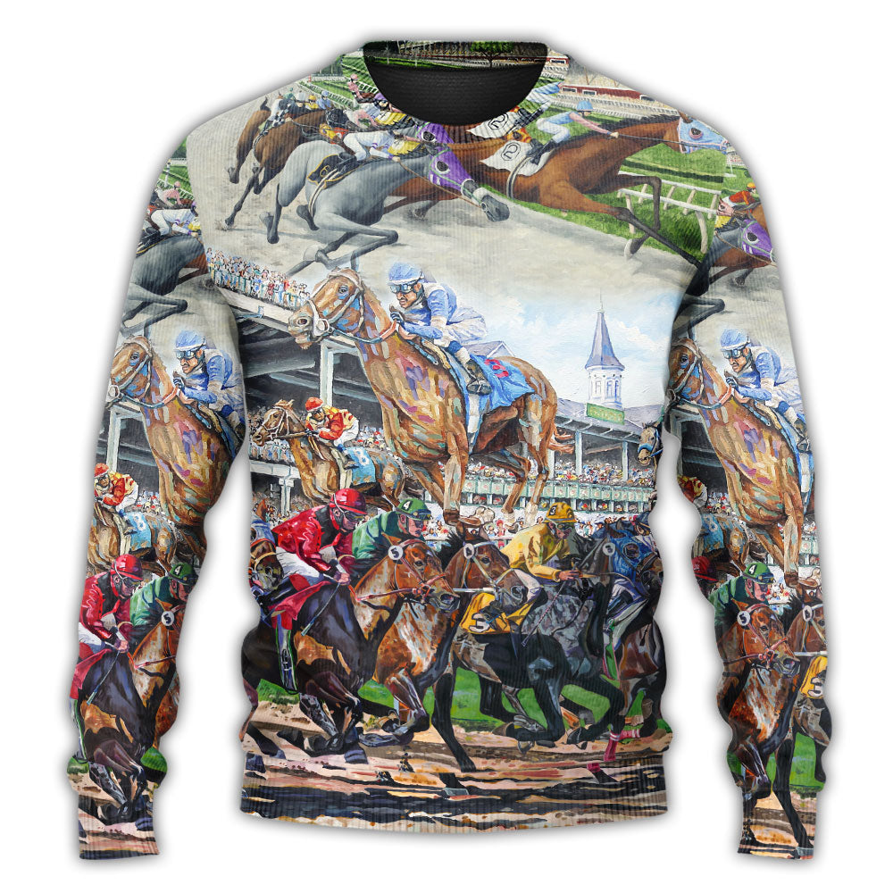 Horse Racing Be Strong Brave Sweater For Animal Inspired Style Events And Comfortable Daily Wear
