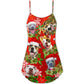 Christmas Dogs Pitbull Family Love V-Neck Sleeveless Cami Dress For Festive Events And Casual Summer Styling