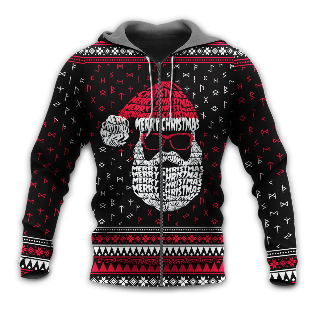 Santa Retro Nordic Pattern - 3D Hoodie