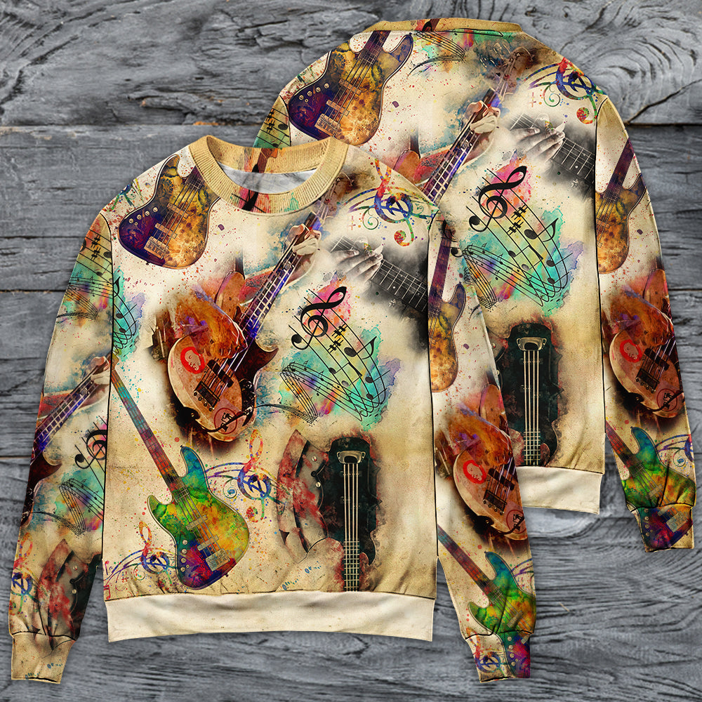 Bass Guitar Music Sweater For Live Events Travel And Relaxed Creative Outfits