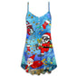 Christmas Santa Diving Funny V-Neck Sleeveless Cami Dress For Festive Events And Casual Summer Styling