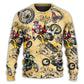 Motocross Biker Vintage Sweater For Automotive Fans Travel Events And Relaxed Casual Wear