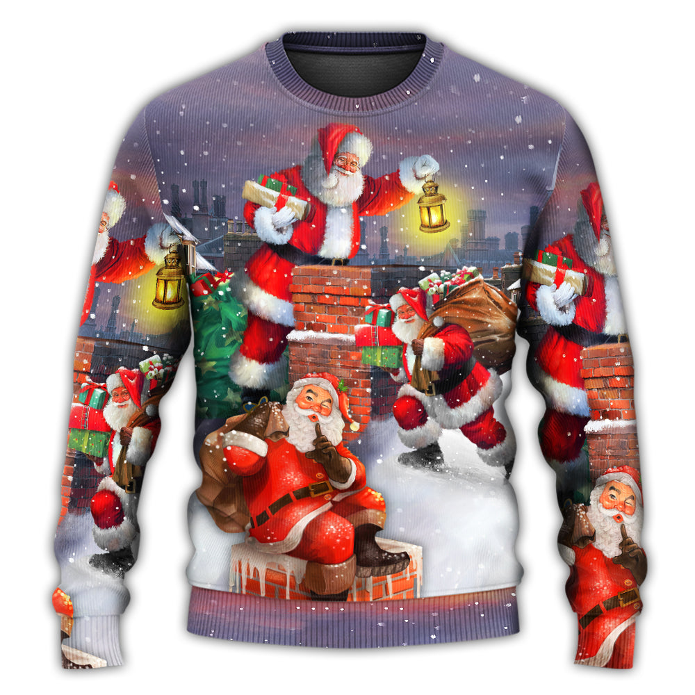 Christmas Having Fun With Santa Gift Sweater For Holiday Travel Winter Outings And Cheerful Gift Giving