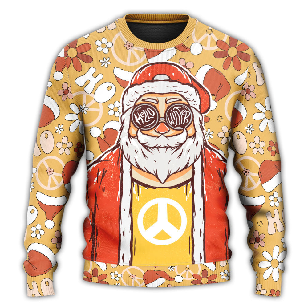Christmas Santa Cutie Hippie Groovy Sweater For Winter Parties Seasonal Adventures And Relaxed Everyday Styling