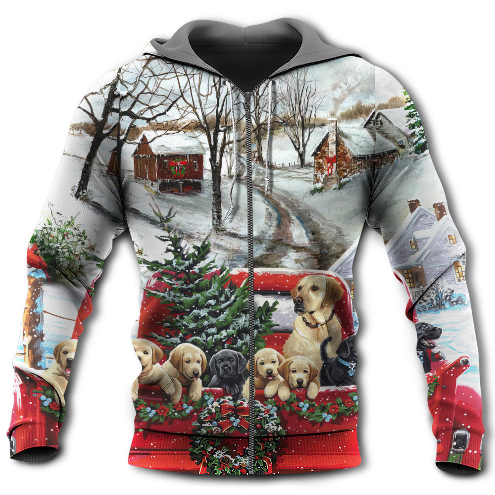 Christmas Dog Holiday Truck Hoodie For Festive Streetwear Winter Outings And Christmas Celebrations