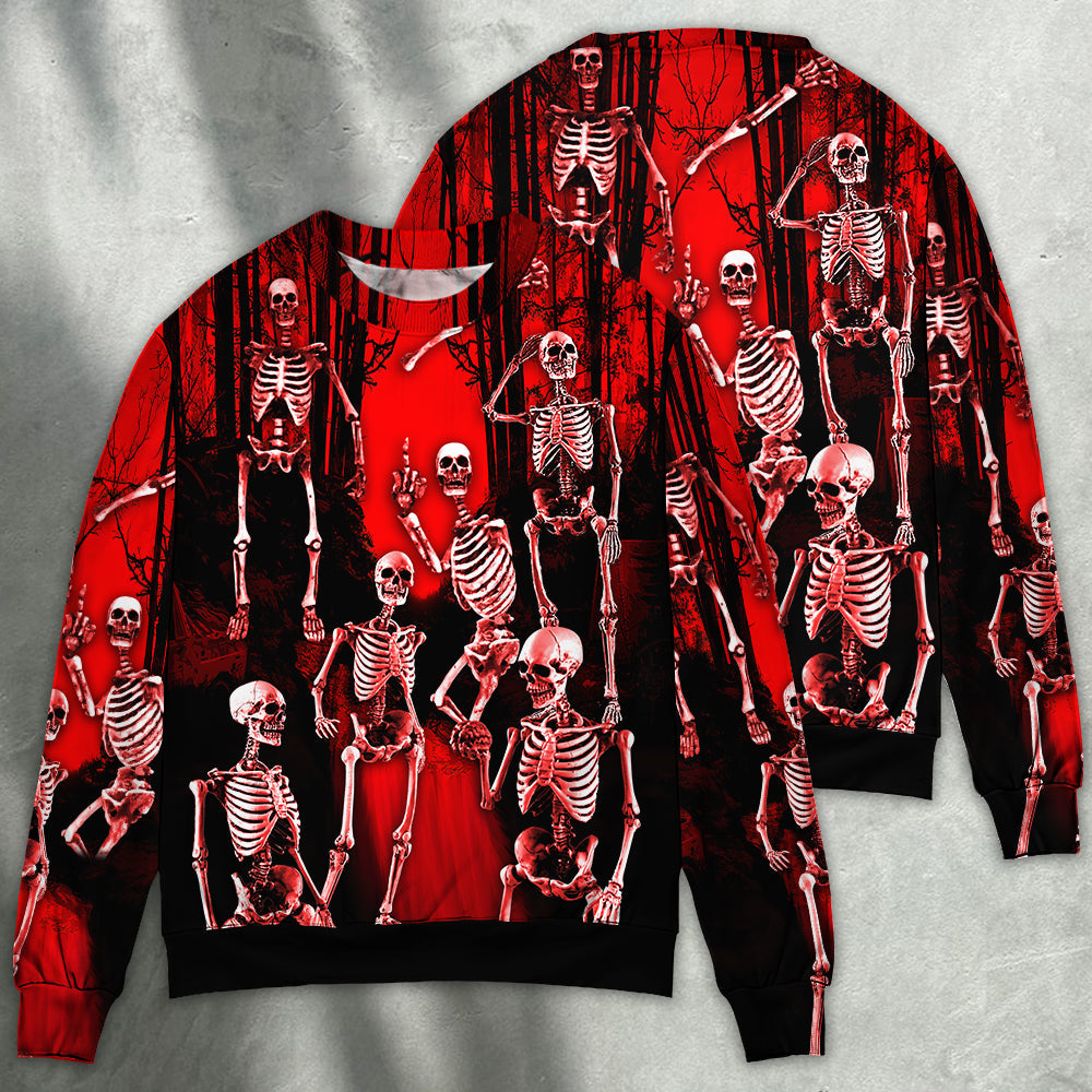 Skull Action Figure Sweater For Halloween Events Weekend Outings And Creative Gift Giving