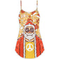 Groovy Santa Holiday V-Neck Sleeveless Cami Dress For Summer Events And Comfortable Everyday Style