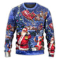 Christmas Santa Chilling Happy Xmas Light Sweater For Festive Parties Family Photos And Comfortable Seasonal Wear
