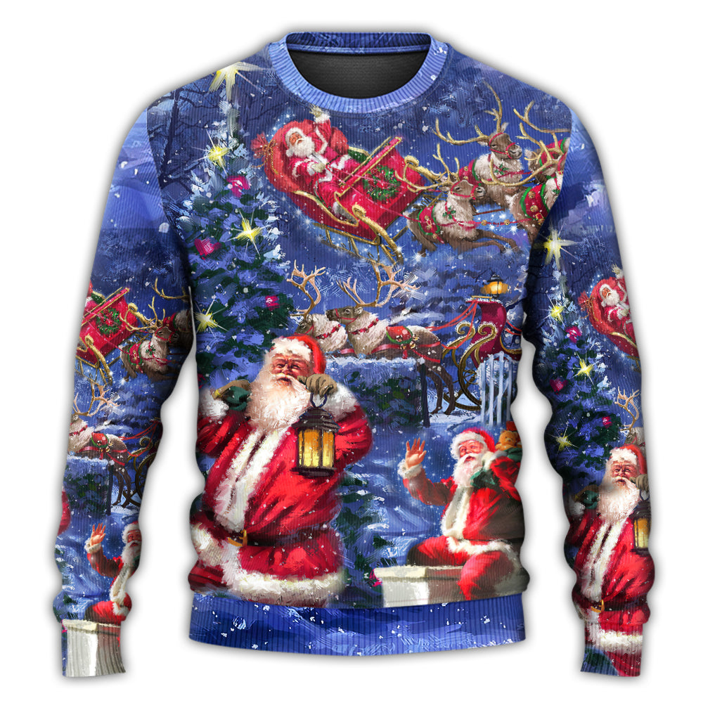Christmas Santa Chilling Happy Xmas Light Sweater For Festive Parties Family Photos And Comfortable Seasonal Wear