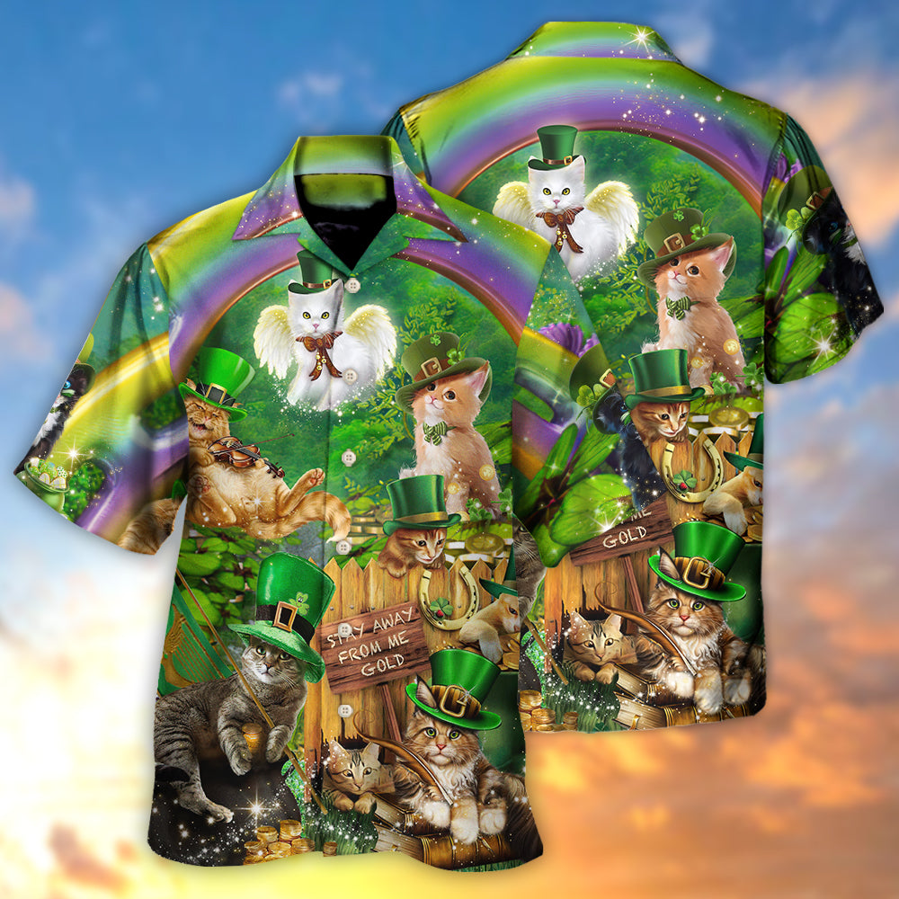 Irish Cat Patrick'S Hawaiian Shirt Creative Print View For Casual Outings