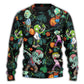 Halloween Tropical Pumpkin Fantasy Sweater For Alternative Outfits Seasonal Events And Everyday Comfort