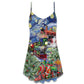 Christmas Gift Train At Wharf – Women's Summer Sleeveless V-Neck Camisole Dress