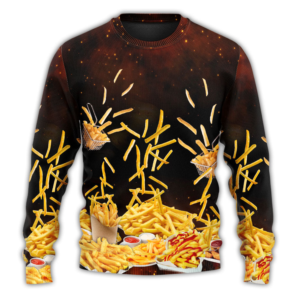 French Fries Fast Food Delicious Sweater For Relaxed Daily Outfits Travel And Seasonal Events