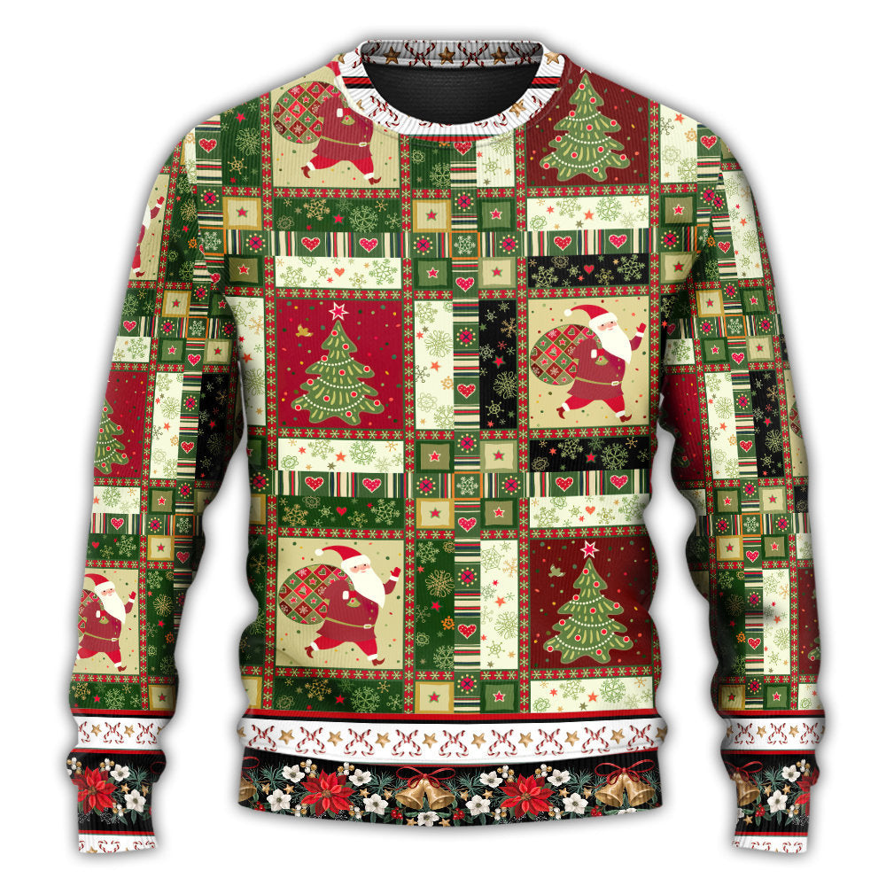 Christmas Santa And Fir Tree Sweater For Holiday Travel Winter Outings And Cheerful Gift Giving