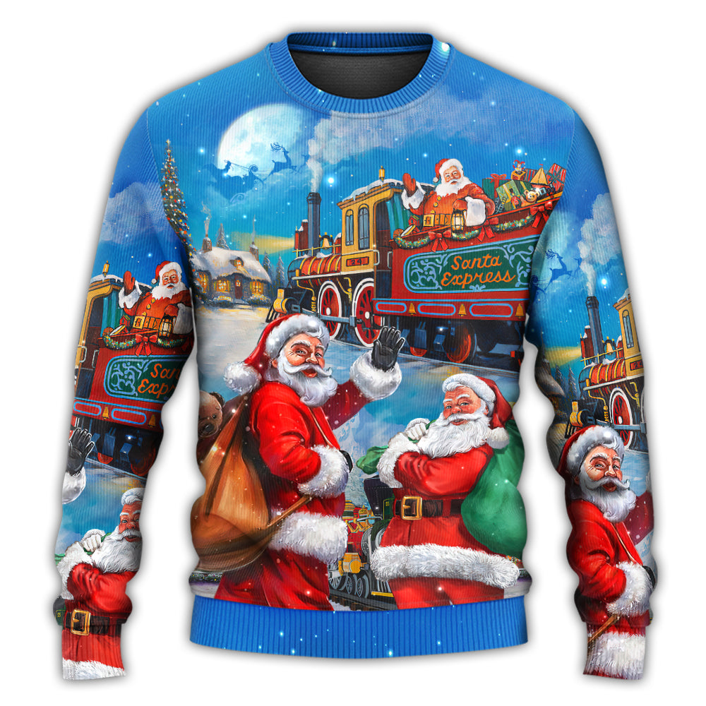Christmas Santa Train Gift Sweater For Seasonal Parties Cozy Gatherings And Thoughtful Holiday Gifts