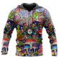 Hippie Colorful Mushroom Alien Hoodie For Free Spirit Outings Holidays And Relaxed Layering