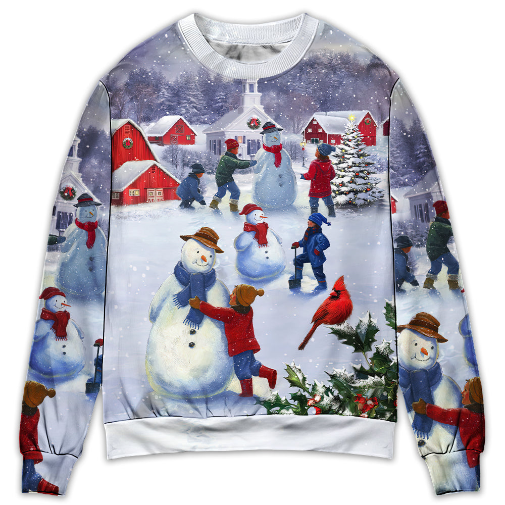 Christmas Children Snowman Town Sweater For Festive Events Weekend Outings And Comfortable Winter Style